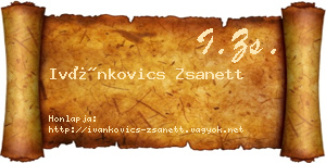 Ivánkovics Zsanett névjegykártya
